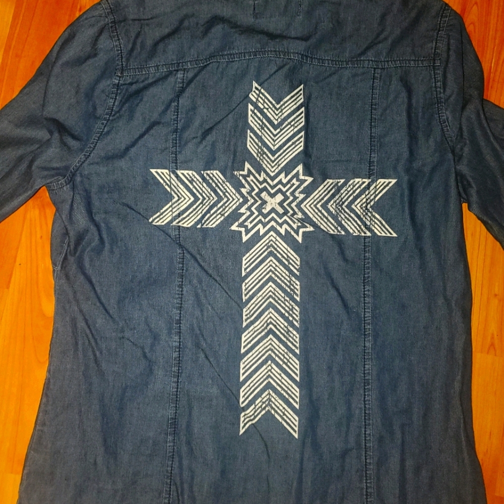 Denim aztec shirt
